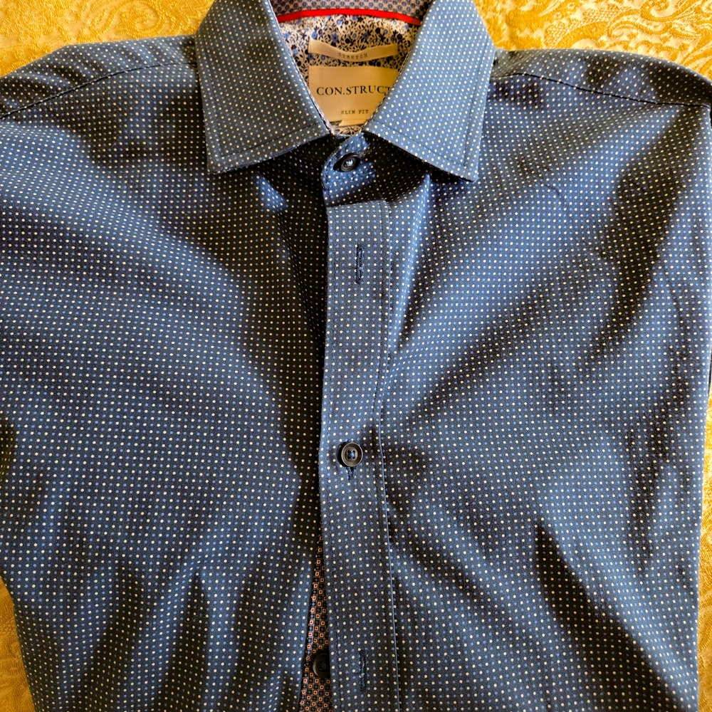 Men's Blue Polka Dot Shirt